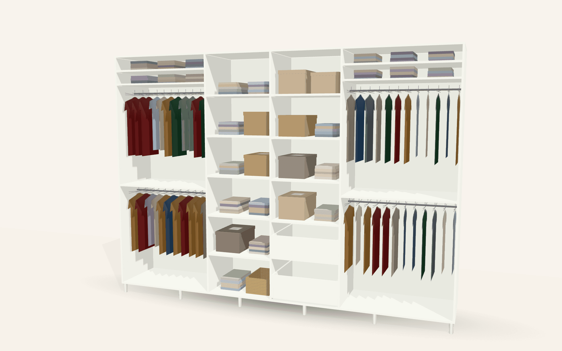 The 4D-3420-A1 Full-Width Alcove Sliding Wardrobe